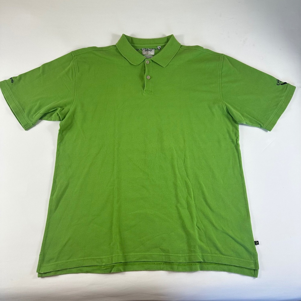 Callaway‎ Golf Sport Polo Shirt Mens XXL Lime Green Short Sleeve